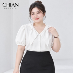 Áo sơ mi bigsize 60kg - 95kg kiểu nơ cổ dây lưng phù hợp mặc đi chơi du lịch