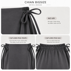 Chân Váy Bigsize Dáng Xòe A 60kg - 100kg Chất Tuyết Mưa Lót Lụa Co Giãn Nhẹ
