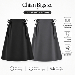 Chân Váy Bigsize Dáng Xòe A 60kg - 100kg Chất Tuyết Mưa Lót Lụa Co Giãn Nhẹ