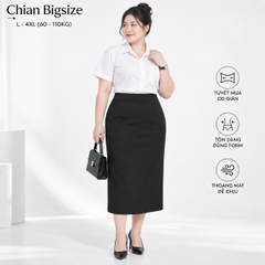 Combo chân váy bút chì công sở bigsize 60kg - 100kg mặc đi làm, đi học đen - xanh đen