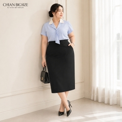 Combo 2 chân váy bút chì công sở bigsize 60kg - 100kg mặc đi làm, đi học đen