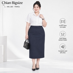Combo chân váy bút chì công sở bigsize 60kg - 100kg mặc đi làm, đi học đen - xanh đen