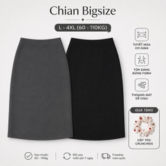 Combo chân váy công sở bút chì bigsize 60kg - 100kg màu đen xám