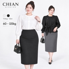 Áo sơ mi nữ bigsize 60kg - 100kg kiểu dáng cột eo thanh lịch phù hợp mặc đi làm đi chơi
