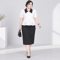 Áo sơ mi peplum công sở 60kg - 95kg bigsize sơ mi mặc đi chơi đi học