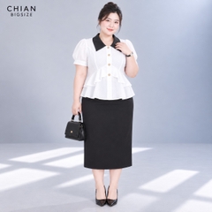 Áo sơ mi peplum công sở 60kg - 95kg bigsize sơ mi mặc đi chơi đi học
