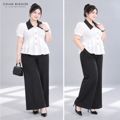 Áo sơ mi peplum công sở 60kg - 95kg bigsize sơ mi mặc đi chơi đi học