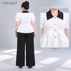 Áo sơ mi peplum công sở 60kg - 95kg bigsize sơ mi mặc đi chơi đi học