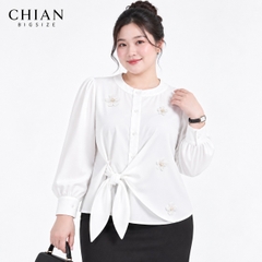 Áo sơ mi nữ bigsize 60kg - 100kg kiểu dáng cột eo thanh lịch phù hợp mặc đi làm đi chơi