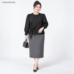 Áo sơ mi nữ bigsize 60kg - 100kg kiểu dáng cột eo thanh lịch phù hợp mặc đi làm đi chơi