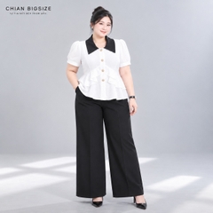 Áo sơ mi peplum công sở 60kg - 95kg bigsize sơ mi mặc đi chơi đi học