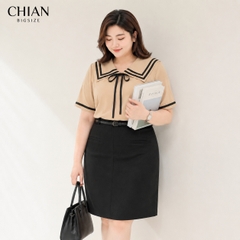 Áo sơ mi bigsize 60kg - 95kg kiểu dáng cổ thuỷ thủ phù hợp mặc đi làm, đi học, đi chơi