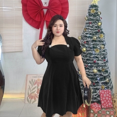 Đầm nhung kem tag đá cao cấp bigsize 60kg - 95kg