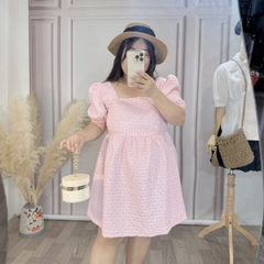 Đầm gấm xốp nơ lưng bigsize 60kg - 95kg mặc đi tiệc đi chơi