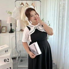 Đầm yếm xoè dáng dài bigsize 60kg-95kg phù hợp mặc đi chơi đi làm