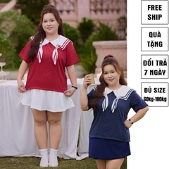 Áo sơ mi bigsize nữ 60kg - 100kg sọc dọc đính tag đá phù hợp mặc đi làm, đi tiệc , đi chơi