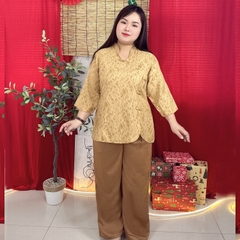 Đồ lam bigsize dáng truyền thống 60kg - 95kg chất linen quần lụa cát nhung phù hợp mặc lễ chùa và dịp tết