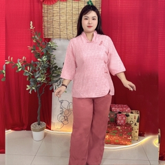 Đồ lam bigsize dáng truyền thống 60kg - 95kg chất linen quần lụa cát nhung phù hợp mặc lễ chùa và dịp tết