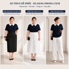 [TẶNG CỘT TÓC] Áo thun chấm bi cổ ren bigsize 70kg - 100kg thanh lịch