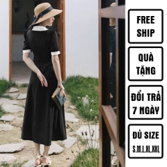 [MUA 1 TẶNG 1]Đầm công sở bigsize cổ sơ mi dáng dài