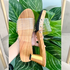 Guốc mộc nữ truyền thống quai trong gót cao 6P dùng mặc đồ lam áo dài bà ba