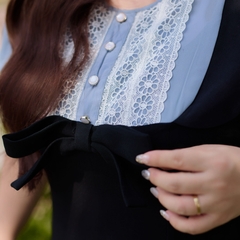 CA030026-Đầm công sở bigsize 60kg - 100kg chất liệu tuyết mưa phối voan xám phù hợp mặc đi làm đi tiêc