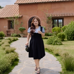 CA030026-Đầm công sở bigsize 60kg - 100kg chất liệu tuyết mưa phối voan xám phù hợp mặc đi làm đi tiêc