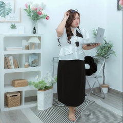 [MUA1TẶNG1]Áo sơ mi peplum công sở 60kg - 95kg bigsize sơ mi mặc đi chơi đi học