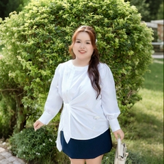 Áo sơ mi nữ bigsize 60kg - 100kg kiểu dáng cột eo thanh lịch phù hợp mặc đi làm đi chơi