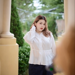 Aó sơ mi bigsize 60kg-100kg phối ren phom dáng basic phù hợp mặc đi làm đi chơi