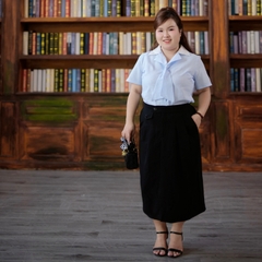 Chân váy công sở bigsize 60kg - 100kg dáng bút chì phía sau có lưng thun chất tuyết mưa 2 lớp có co giãn nhẹ