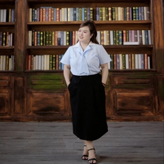 Áo sơ mi bigsize nữ 60kg - 100kg cổ sơ mi caravat phù hợp mặc đi làm đi học, đi chơi