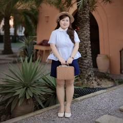 Áo sơ mi nữ bigsize 60kg - 100kg dáng bèo 2 bên eo cột nơ