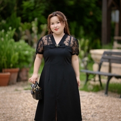 CA030016 Đầm nữ bigsize 60kg - 100kg chất liệu tuyết mưa phối ren đính tag đá co giãn nhẹ có túi phù hợp mặc đi làm, đi học , đi chơi