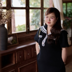 CA030027-Đầm thuỷ thủ bigsize 60kg - 100kg phù hợp mặc đi làm đi chơi đi tiệc