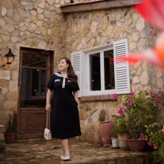 CA030027-Đầm thuỷ thủ bigsize 60kg - 100kg phù hợp mặc đi làm đi chơi đi tiệc