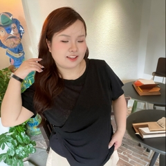 Áo thun bigsize nữ 60kg - 90kg kiểu dáng đắp chéo phù hợp mặc đi học, đi làm, đi chơi