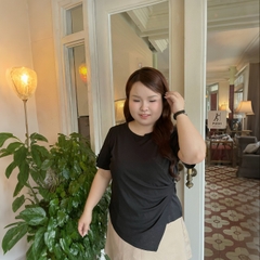 Áo thun bigsize nữ 60kg - 90kg kiểu dáng đắp chéo phù hợp mặc đi học, đi làm, đi chơi