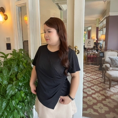 Áo thun bigsize nữ 60kg - 90kg kiểu dáng đắp chéo phù hợp mặc đi học, đi làm, đi chơi