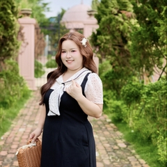 CA030032-Đầm công sở bigsize 60kg-100kg phối voan chấm bi phù hợp mặc đi làm, đi tiệc