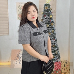 Áo sơ mi bigsize 60kg-95kg chất bố mềm cổ phối màu sang trọng