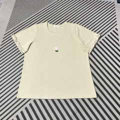 Áo thun bigsize nữ 60kg - 100kg đính hoa nổi tay bèo phù hợp mặc đi làm đi học đi chơi