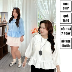 Áo sơ mi bigsize 60kg-100kg dáng babydoll tai thỏ dễ thương
