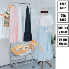Chân váy maxi dáng dài tầng bigsize cho nữ 60kg - 100kg chất vải mềm mịn, che bụng, dáng đẹp