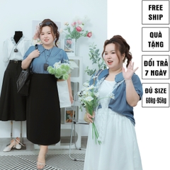 Sơ mi jean bigsize 60kg - 95kg đi chơi đi làm công sở bigsize