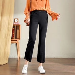 Quần tây ống loe lưng cao bigsize 60kg - 95kg phối dập ly phù hợp mặc đi làm, đi học, đi chơi