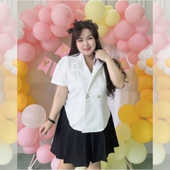 Sét áo vest xẻ tà chân váy dáng xoè bigsize 60kg - 95kkg phù hợp mặc đi làm đi chơi đi tiệc