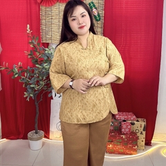 Đồ lam bigsize dáng truyền thống 60kg - 95kg chất linen quần lụa cát nhung phù hợp mặc lễ chùa và dịp tết
