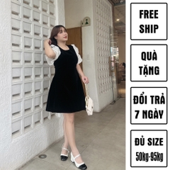 [MUA 1 TẶNG 1]Đầm váy cổ tròn tay bồng big size CA0005