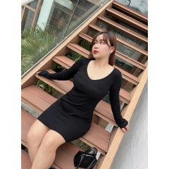 MUA1TẶNG1 - ĐẦM BIGSIZE ÔM TAY DÀI GÂN TĂM